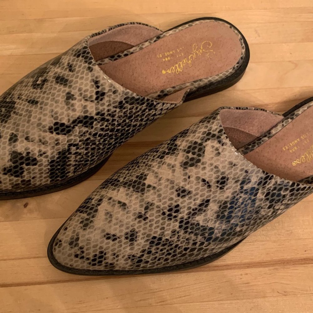 Seychelles Impersonate Snake Embossed Leather Mules